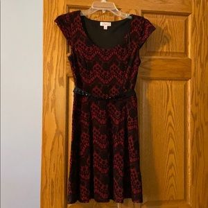 Very Cute ‼️Red and Black Formal Dress with Belt